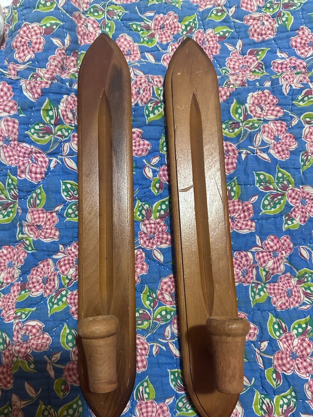 Vintage MCM Homco Wood Wall Sconces